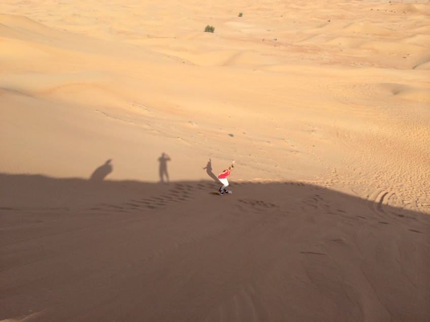 Sand Boarding – I didn’t fall once!
