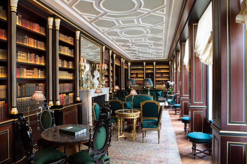 Library at La Reserve Paris